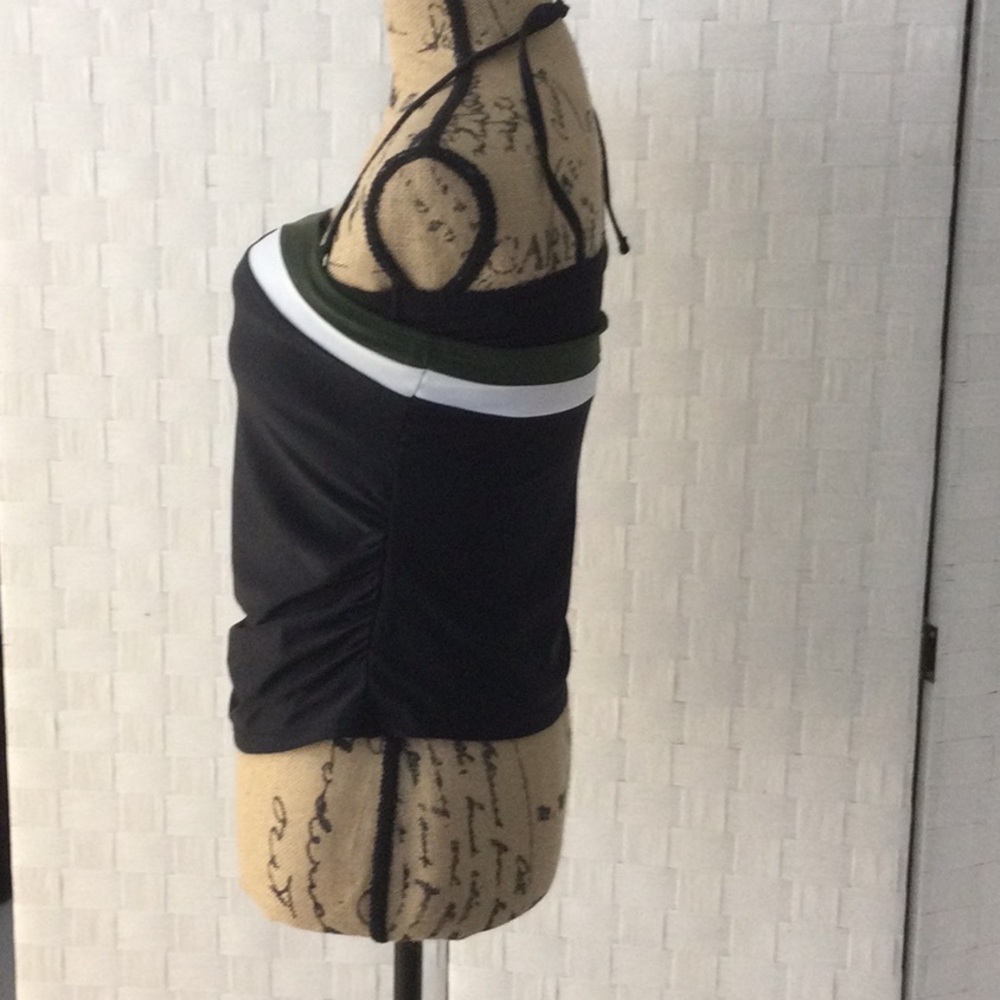 Black White & Green Halter Top #239 - Picture 2 of 9